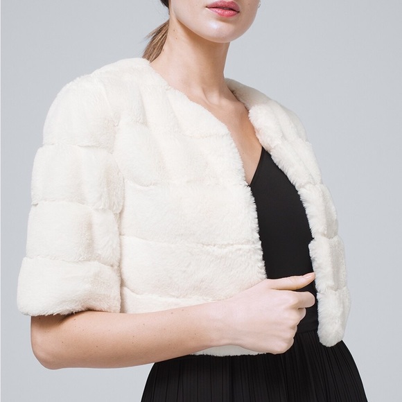 WHBM FAUX FUR BOLERO - Picture 1 of 3